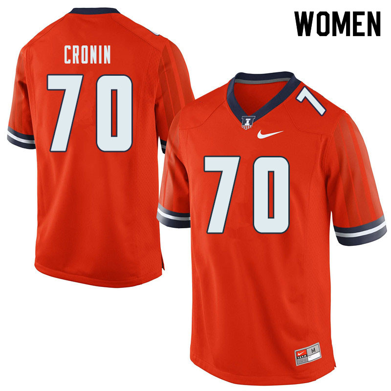 Women #70 Thomas Cronin Illinois Fighting Illini College Football Jerseys Sale-Orange